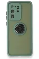 Newface Samsung Galaxy S20 Ultra Kılıf Montreal Yüzüklü Silikon Kapak - Yeşil