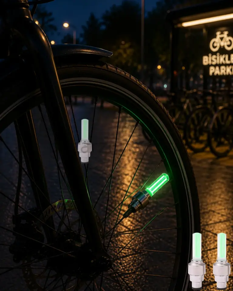 LED Sibop Lambası Bisiklet Motor Araba Jant Işığı 2li Set