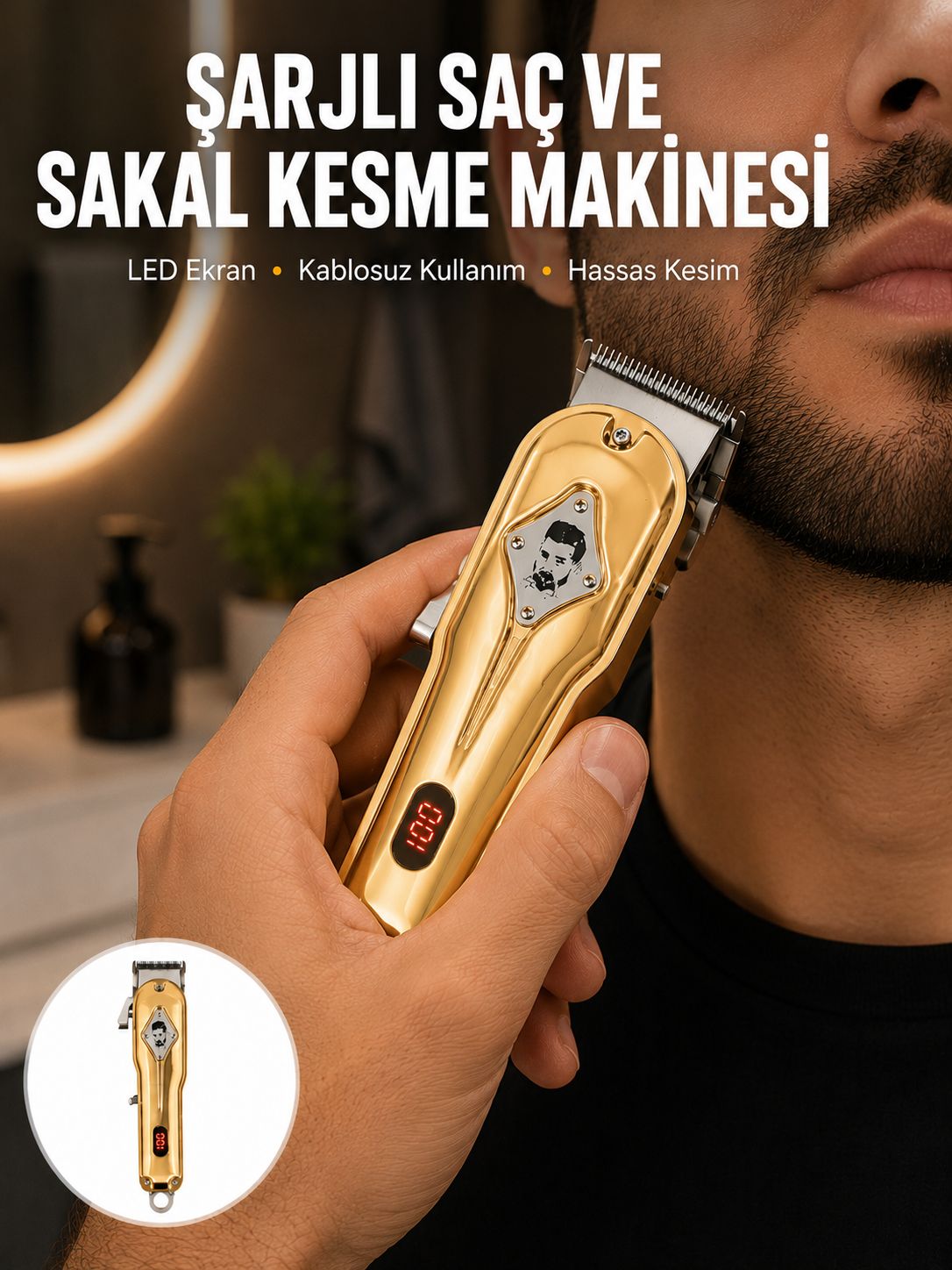 Ergonomik Tasarımlı, Hafif ve Taşınabilir Profesyonel Tıraş Makinesi Yeni Nesil