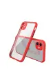 Newface Apple iPhone 12 Mini Kılıf Miami Şeffaf Silikon - Kırmızı