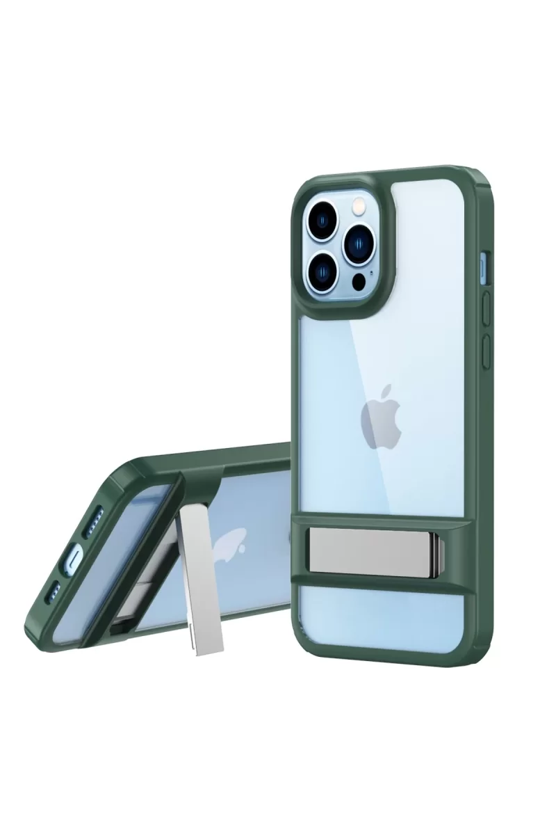 Newface Apple iPhone 13 Pro Kılıf Rolet Stand Kapak - Yeşil