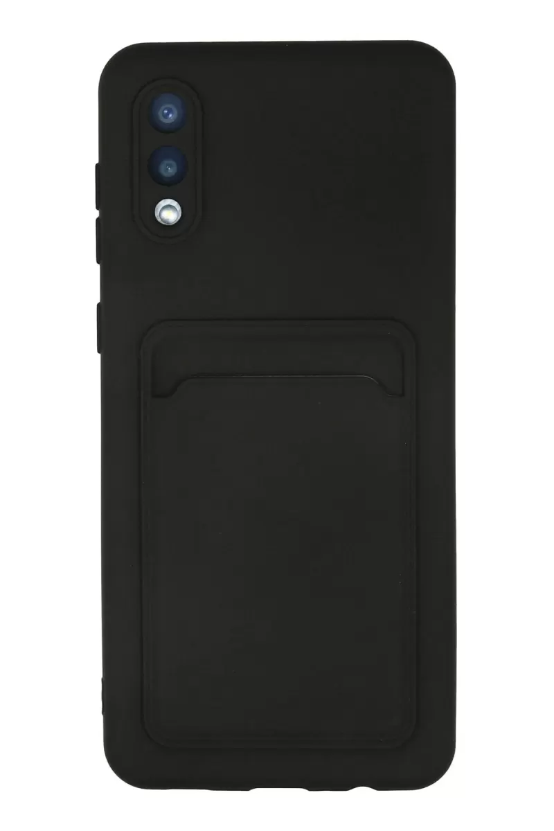 Newface Samsung Galaxy A02 Kılıf Kelvin Kartvizitli Silikon - Siyah