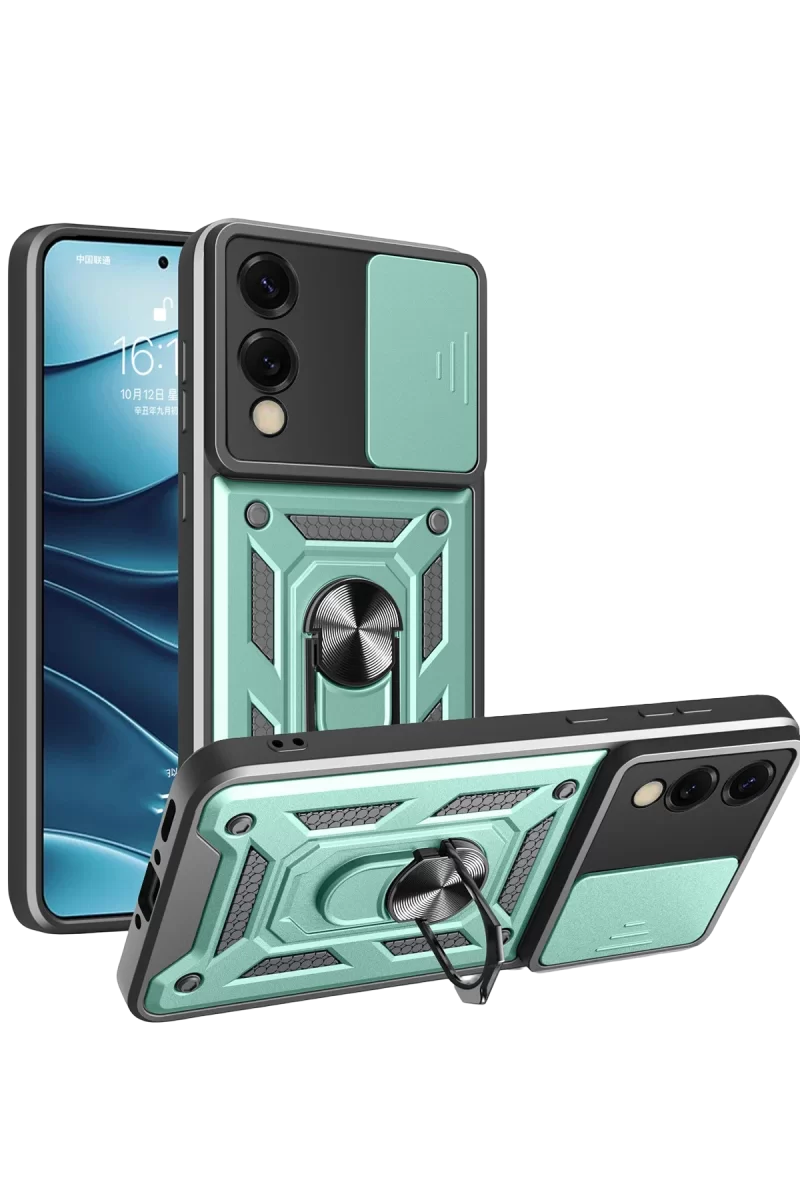 Newface Samsung Galaxy S25 Edge Pars Lens Yüzüklü Silikon - Yeşil