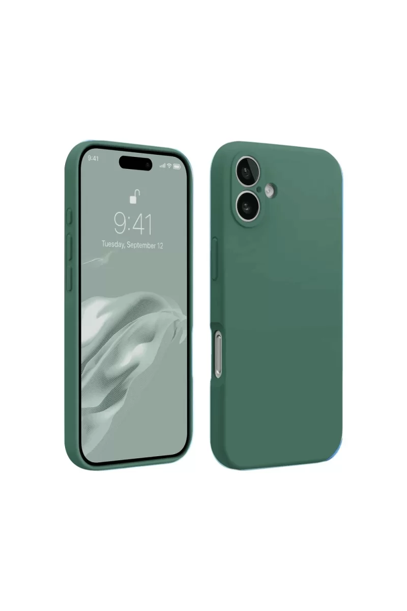 Newface Apple iPhone 16 Kılıf First Silikon - Koyu Yeşil