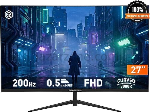 GAMEBOOSTER 27 GB-27M1F200CFMR VA ADAPTIVE SYNC CURVED 3000R 0,5Ms 200Hz HDMI+DP+DC+USB+AUDIO FHD GAMING MONITÖR
