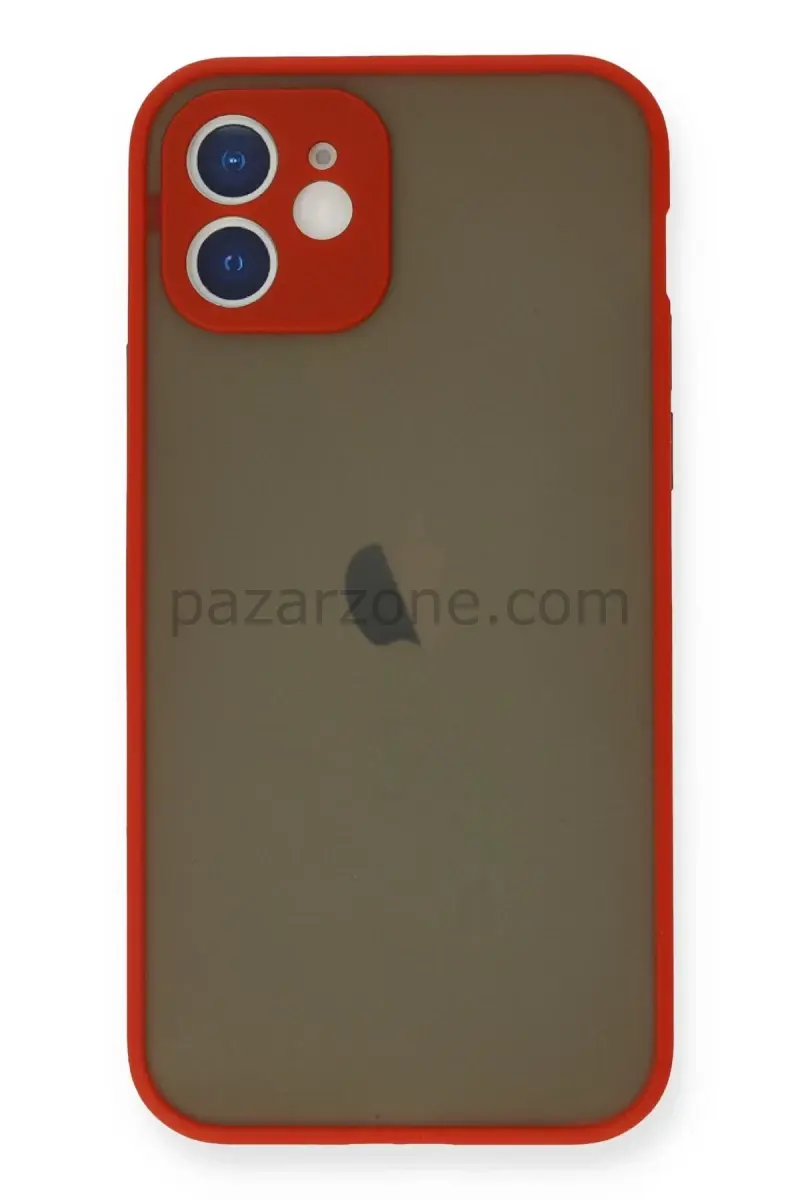 Newface Apple iPhone 12 Mini Kılıf Montreal Silikon Kapak - Kırmızı