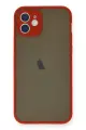 Newface Apple iPhone 12 Mini Kılıf Montreal Silikon Kapak - Kırmızı
