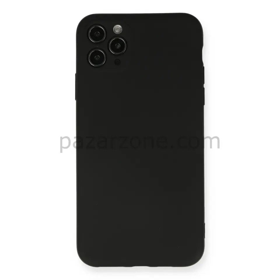 Apple iPhone 11 Pro Max Kılıf Nano içi Kadife Silikon - Siyah