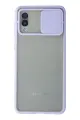 Newface Samsung Galaxy A02 Kılıf Palm Buzlu Kamera Sürgülü Silikon - Lila