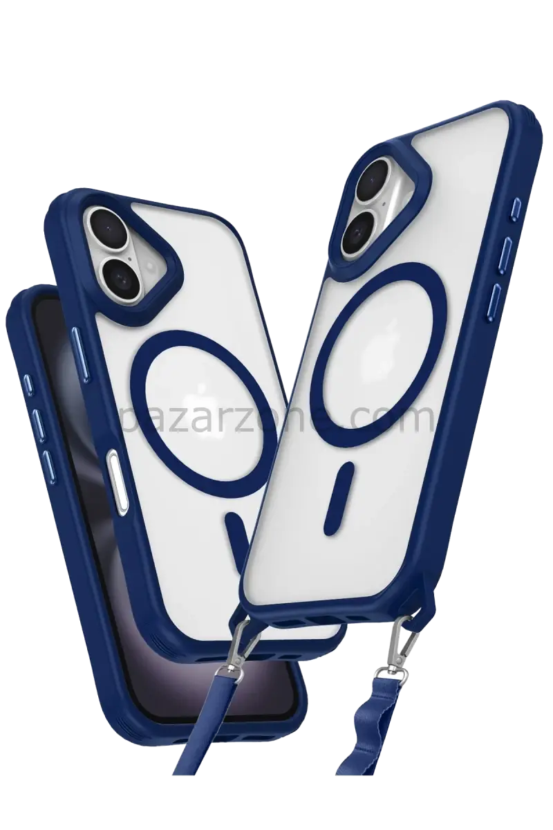 Newface Apple iPhone 16 Kılıf Enka Magsafe Silikon Kılıf - Lacivert