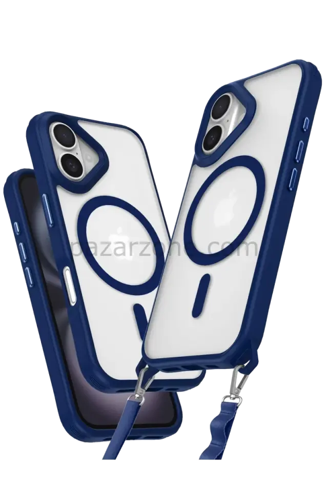 Newface Apple iPhone 16 Kılıf Enka Magsafe Silikon Kılıf - Lacivert