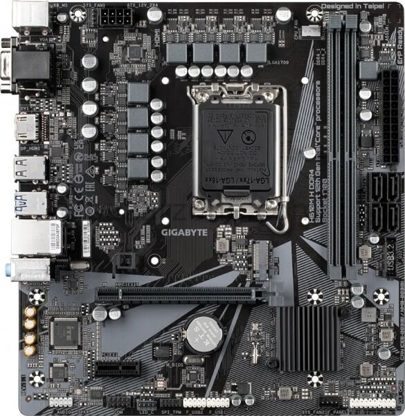 GIGABYTE H610M H V2 DDR5 5600 (OC) VGA HDMI M.2 1700P USB 3.2 Gen1 (12-13-14. Nesil)