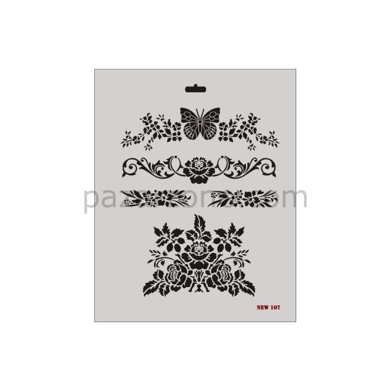 Rich New Seri N-107 Stencil 35x25 cm
