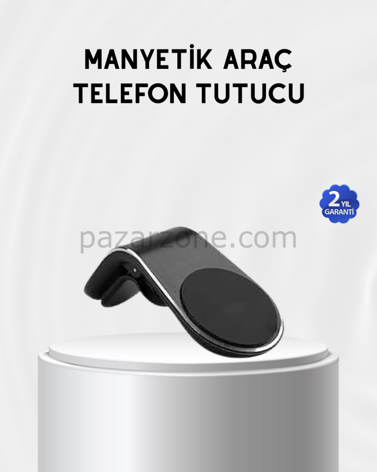Araç İçi Manyetik Telefon Tutucu Güçlü Klipsli ve 360 Derece Ayarlanabilir
