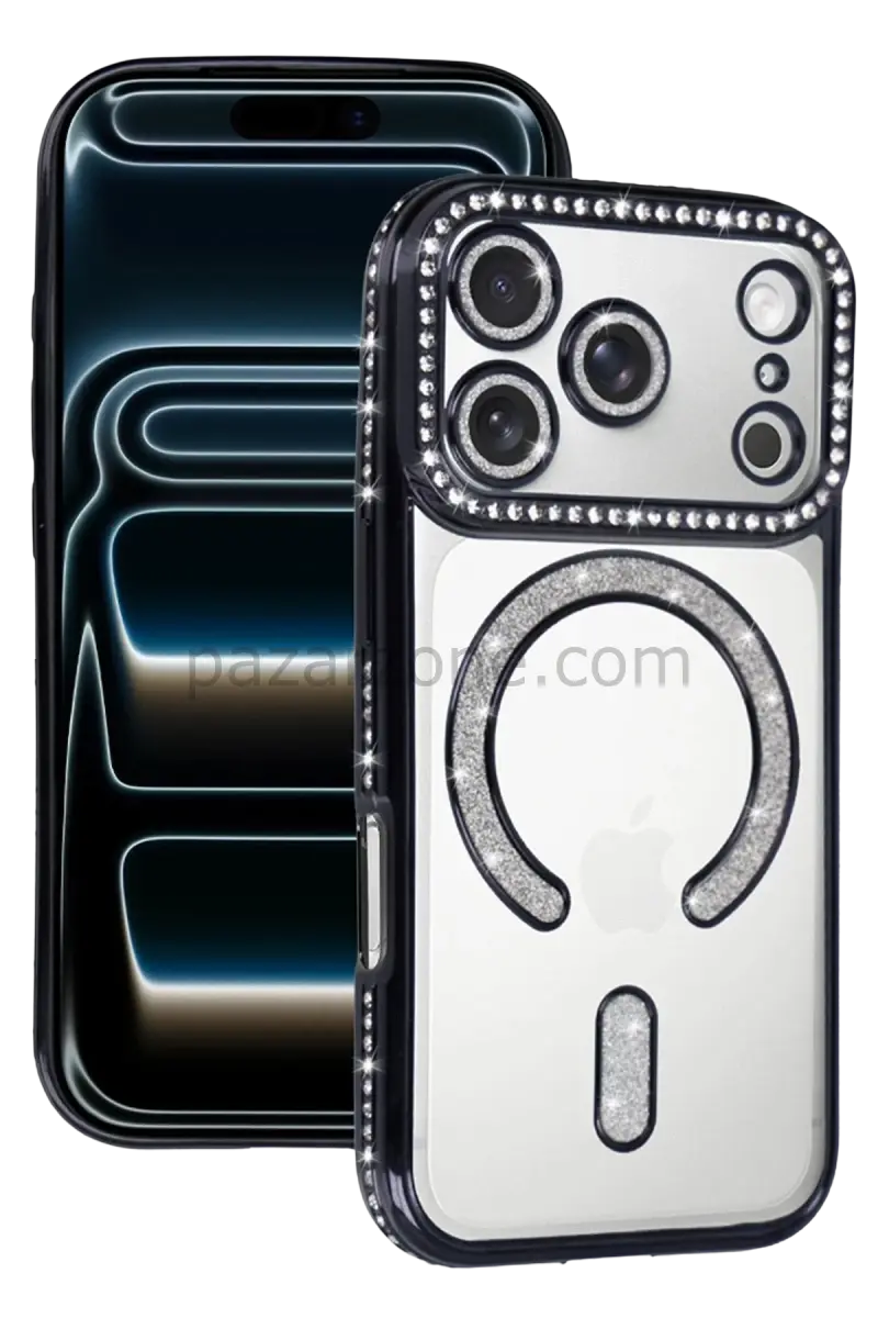Newface Apple iPhone 17 Pro Joke Simli Magneticsafe Kılıf - Siyah