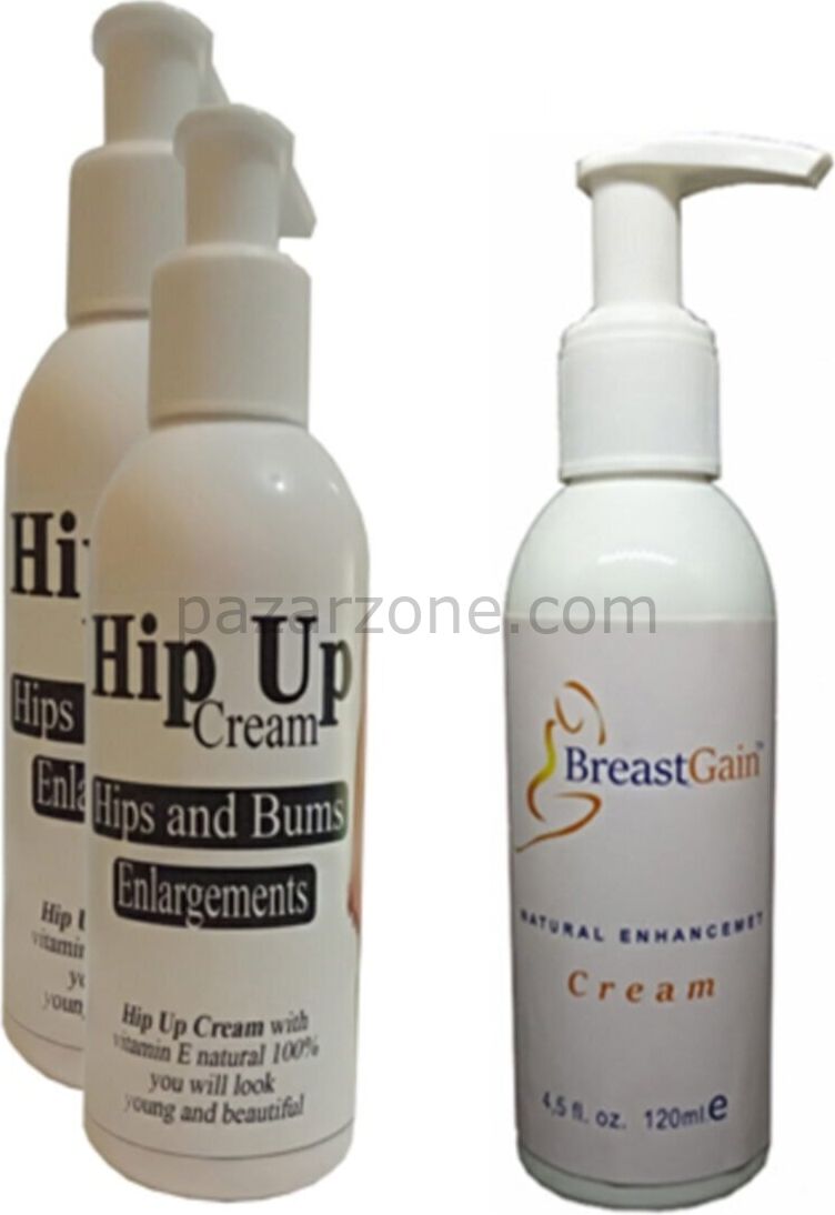 Hip Up Hipup Kalça Kaldırma,büyütme,sıkılaştırıcı Krem 120 ml 2 ADet+BREASTGAIN Toparrlayıcı GöğüsBakım Kremi 3