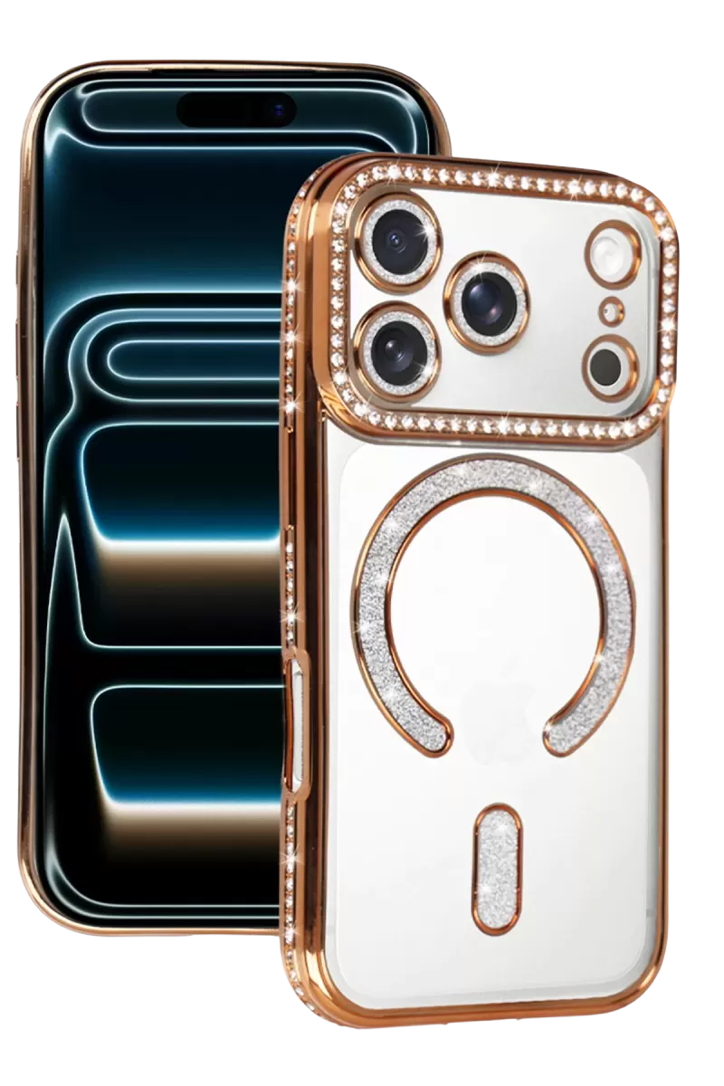 Newface Apple iPhone 17 Pro Joke Simli Magneticsafe Kılıf - Turuncu