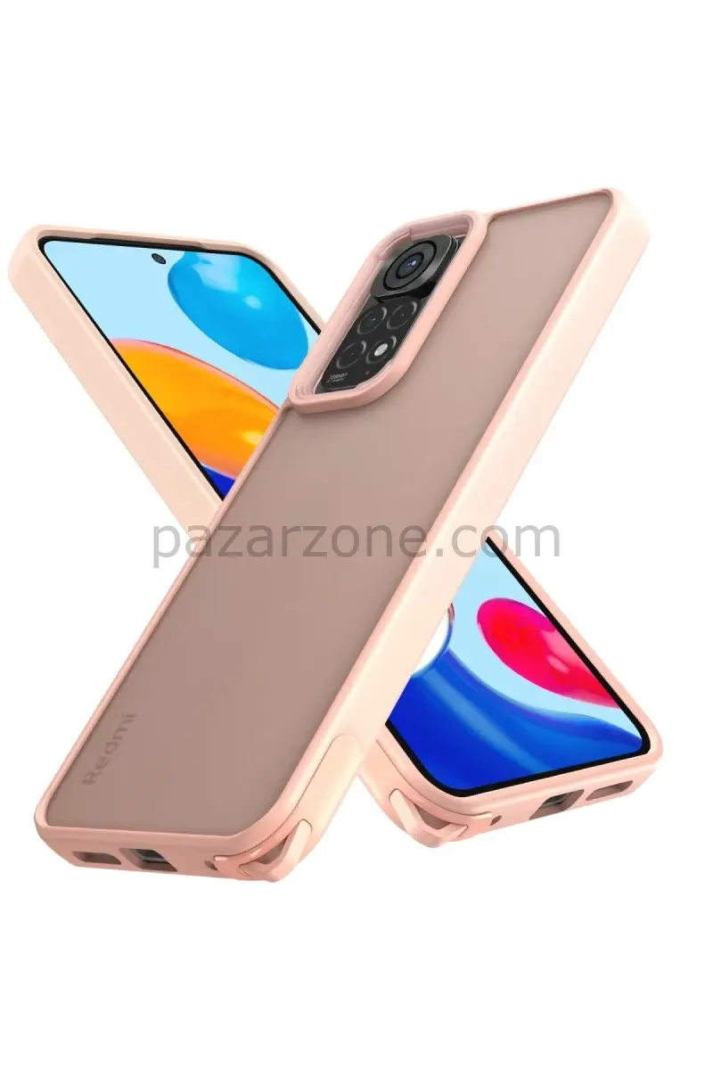 Newface Xiaomi Redmi Note 11 Kılıf Elegant Kapak - Pudra