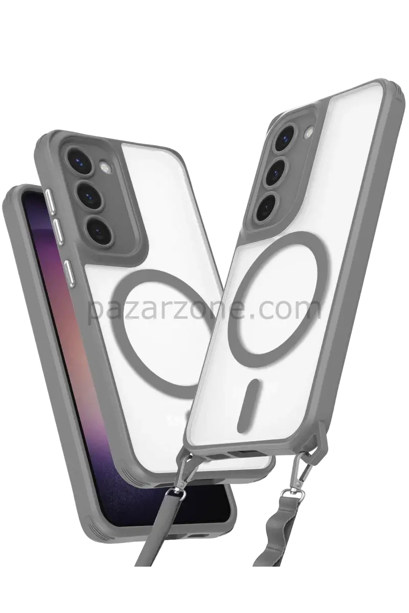 Newface Samsung Galaxy S23 Plus Kılıf Enka Magsafe Silikon Kılıf - Titan Gri