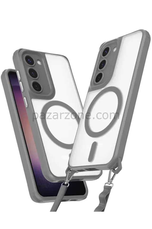 Newface Samsung Galaxy S23 Plus Kılıf Enka Magsafe Silikon Kılıf - Titan Gri