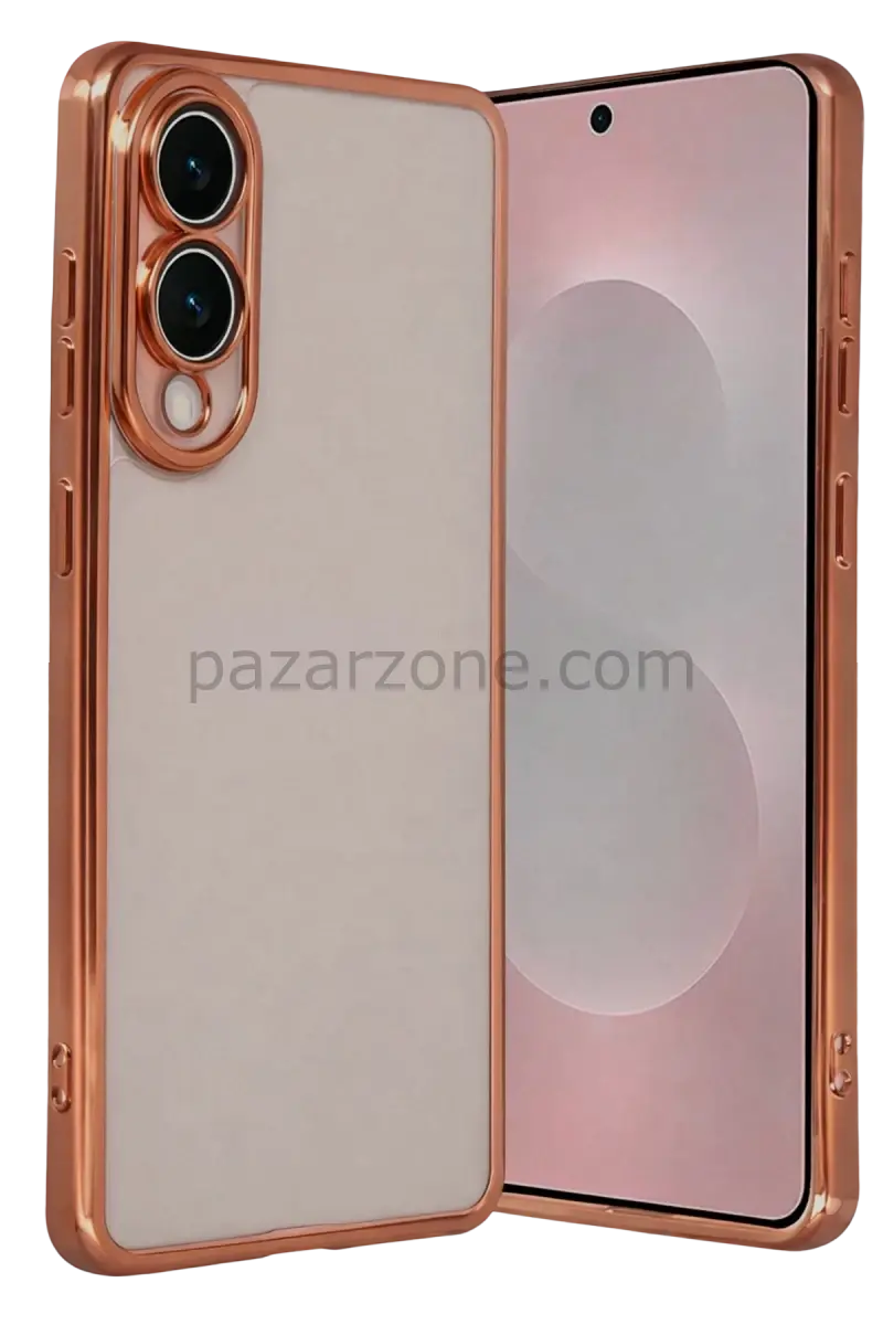 Newface Samsung Galaxy S25 Edge Razer Lensli Silikon - Çöl Titanyum