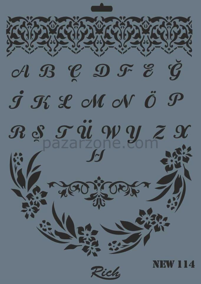 Rich New Seri N-114 Stencil 35x25 cm