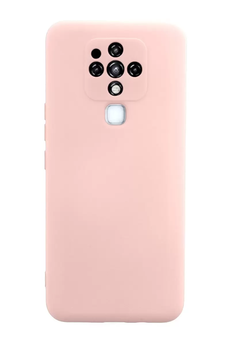 Newface Tecno Camon 16 Kılıf Nano içi Kadife Silikon - Pudra