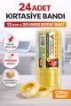 24 Adet Kırtasiye Bandı 12 mm x 20 Yards Şeffaf Bant Güçlü Yapışkan Ofis Okul Ev Kullanımı Bant Seti