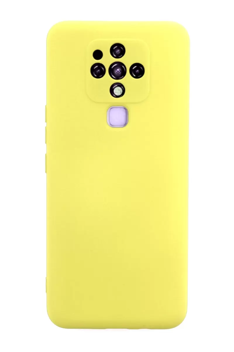 Newface Tecno Camon 16 Kılıf Nano içi Kadife Silikon - Sarı
