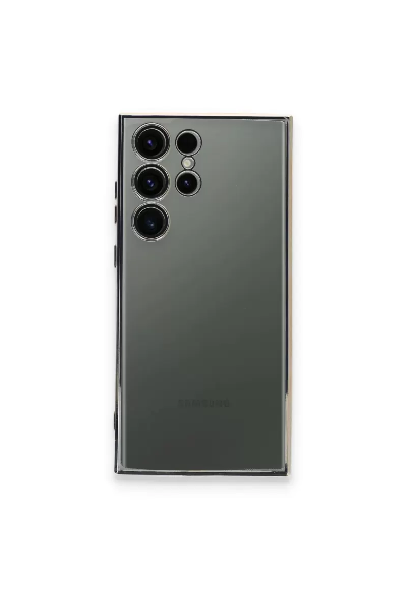 Newface Samsung Galaxy S23 Ultra Kılıf Razer Lensli Silikon - Gold