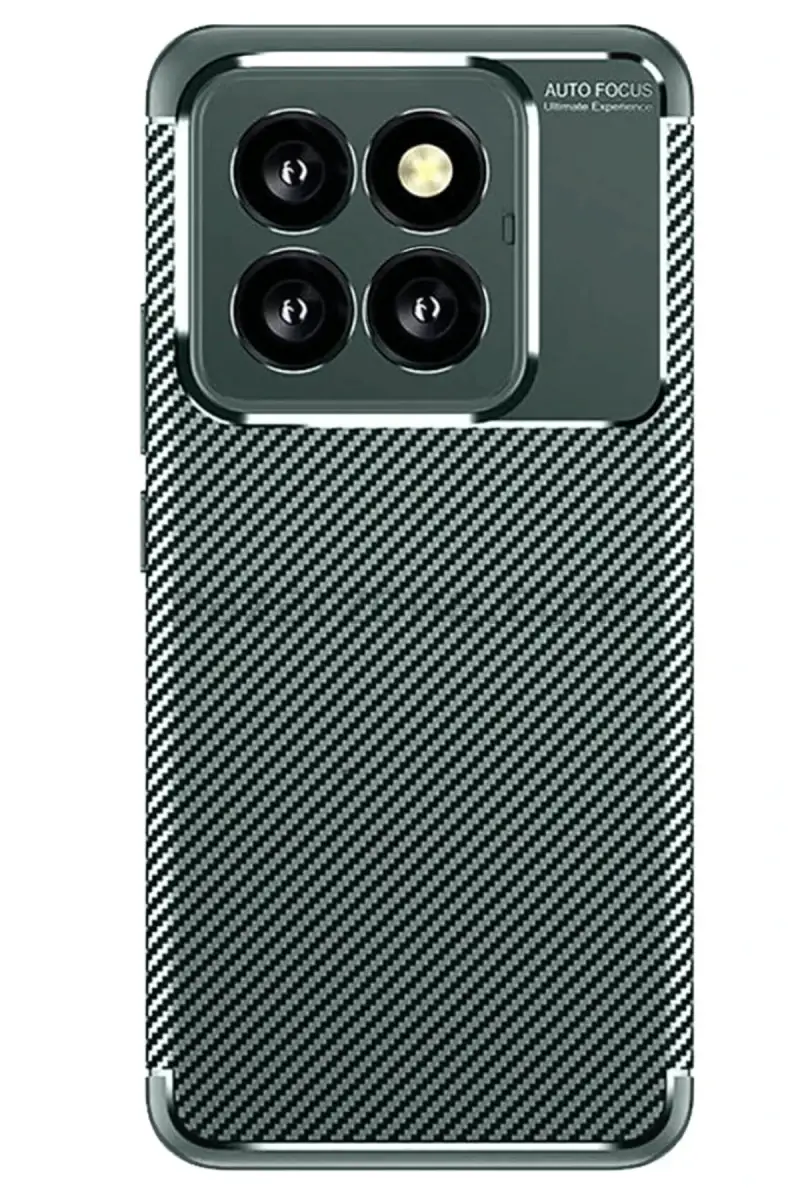 Newface Xiaomi Mi 14T Pro Kılıf Auto Focus Karbon Kapak - Koyu Yeşil