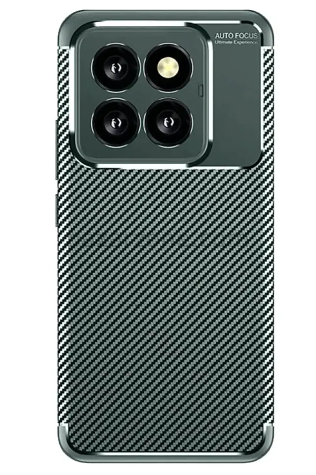 Newface Xiaomi Mi 14T Pro Kılıf Auto Focus Karbon Kapak - Koyu Yeşil