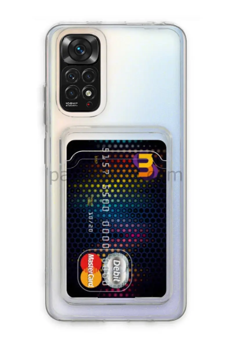 Newface Xiaomi Redmi Note 11 Kılıf Kart Şeffaf Silikon - Şeffaf