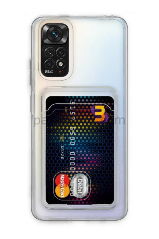 Newface Xiaomi Redmi Note 11 Kılıf Kart Şeffaf Silikon - Şeffaf