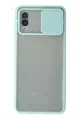 Newface Samsung Galaxy A02 Kılıf Palm Buzlu Kamera Sürgülü Silikon - Turkuaz