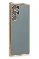 Newface Samsung Galaxy S22 Ultra Kılıf Razer Lensli Silikon - Gold