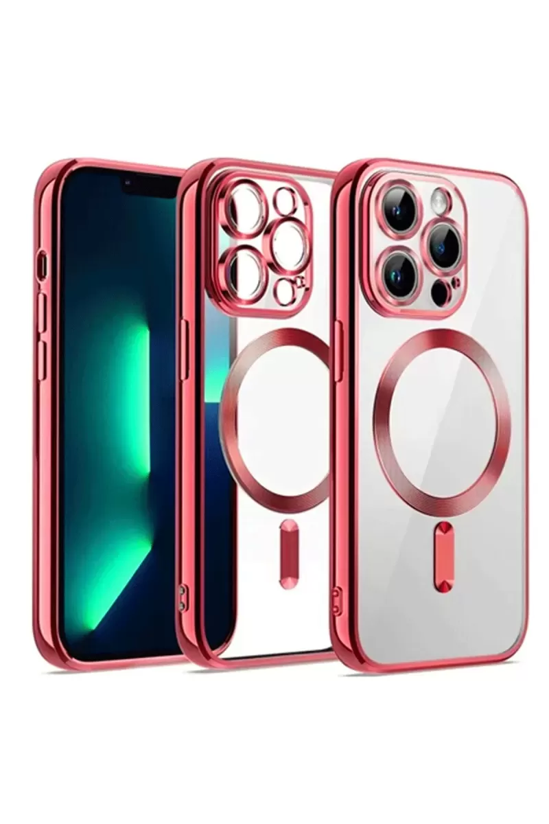 Newface Apple iPhone 12 Pro Kılıf Kross Magneticsafe Kapak - Kırmızı