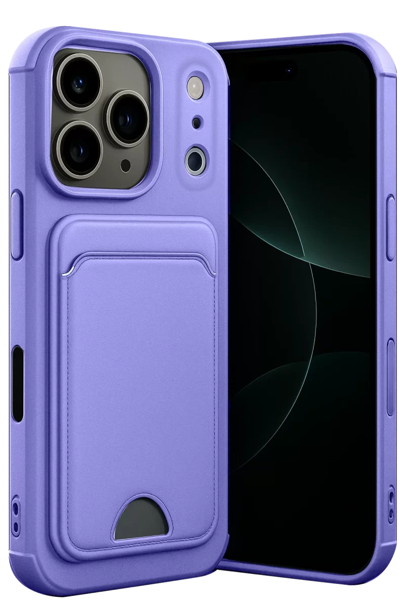 Newface Apple iPhone 17 Pro Kelvin Kartvizitli Silikon - Lila