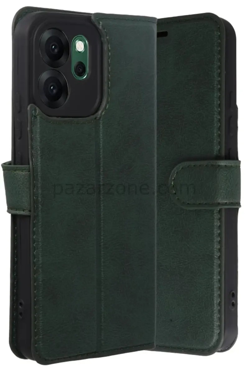 Newface Oppo Reno 14F Trend S Plus Kapaklı Kılıf - Yeşil