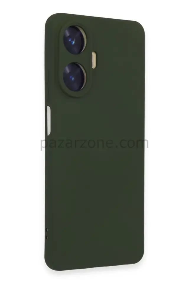 Newface Realme C55 Kılıf Nano içi Kadife Silikon - Koyu Yeşil