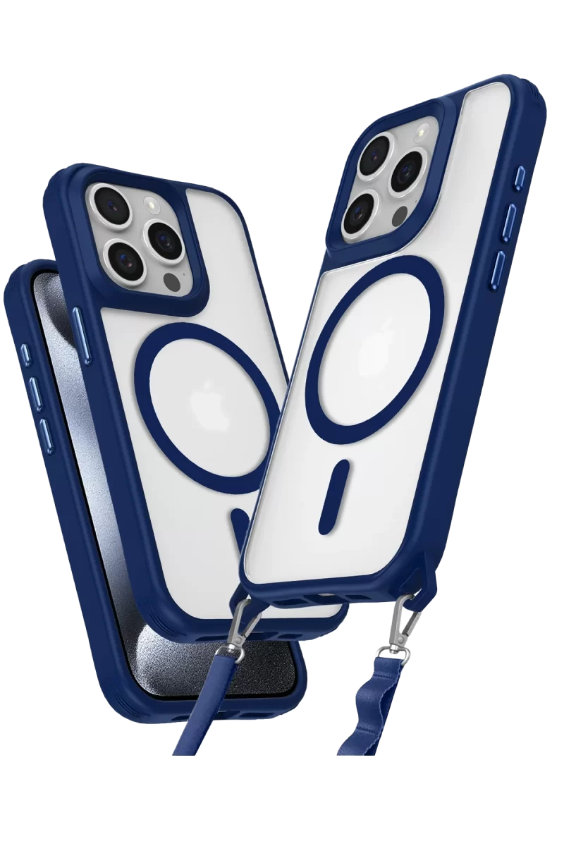 Newface Apple iPhone 14 Pro Max Kılıf Enka Magsafe Silikon Kılıf - Lacivert