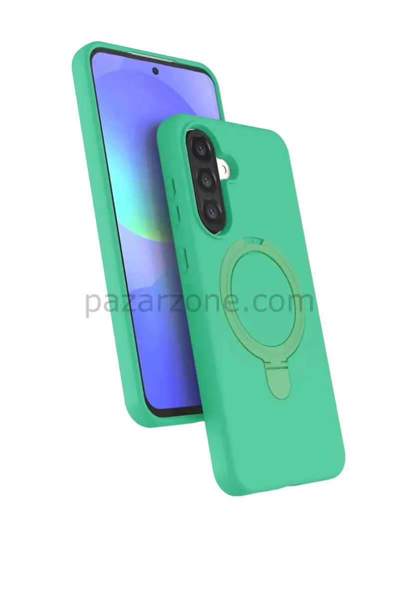 Newface Samsung Galaxy A56 Regal Magsafe Standlı Kapak - Yeşil