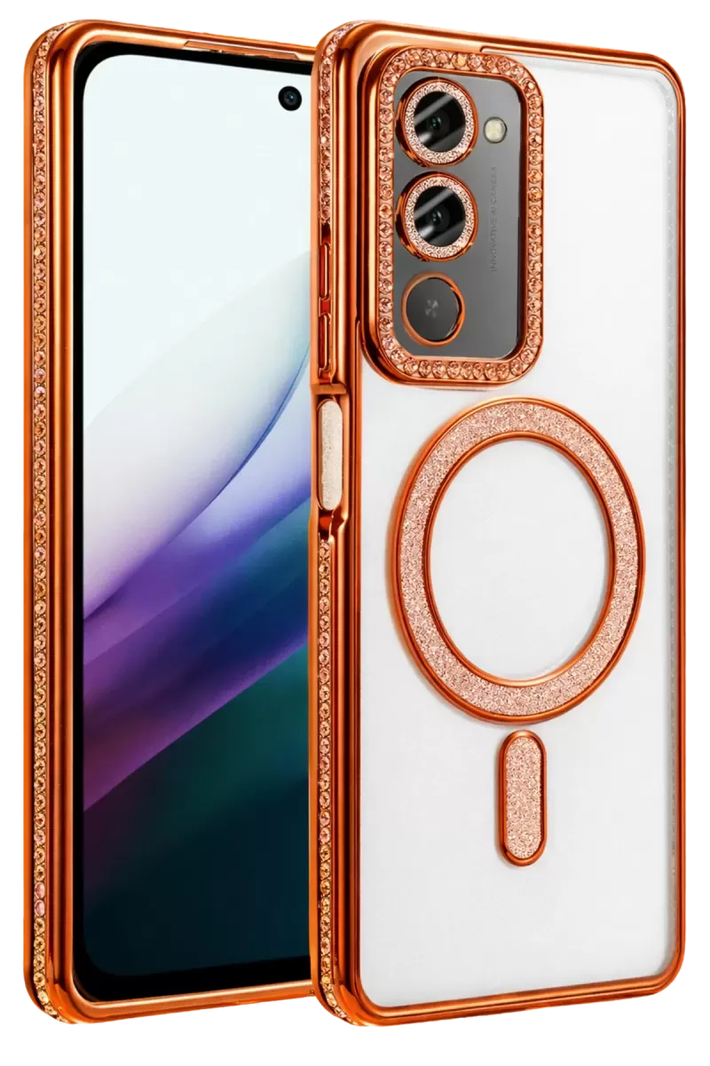 Newface Xiaomi Redmi 15 4G Joke Simli Magneticsafe Kılıf - Turuncu