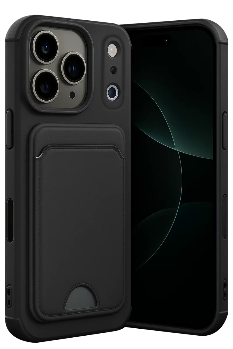Newface Apple iPhone 17 Pro Kelvin Kartvizitli Silikon - Siyah