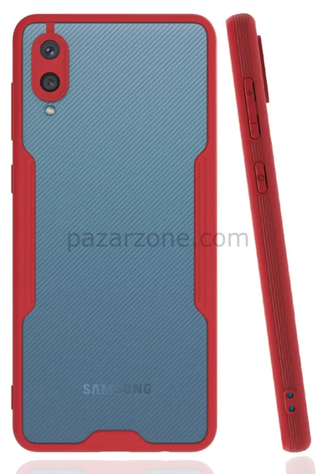 Newface Samsung Galaxy A02 Kılıf Platin Silikon - Kırmızı