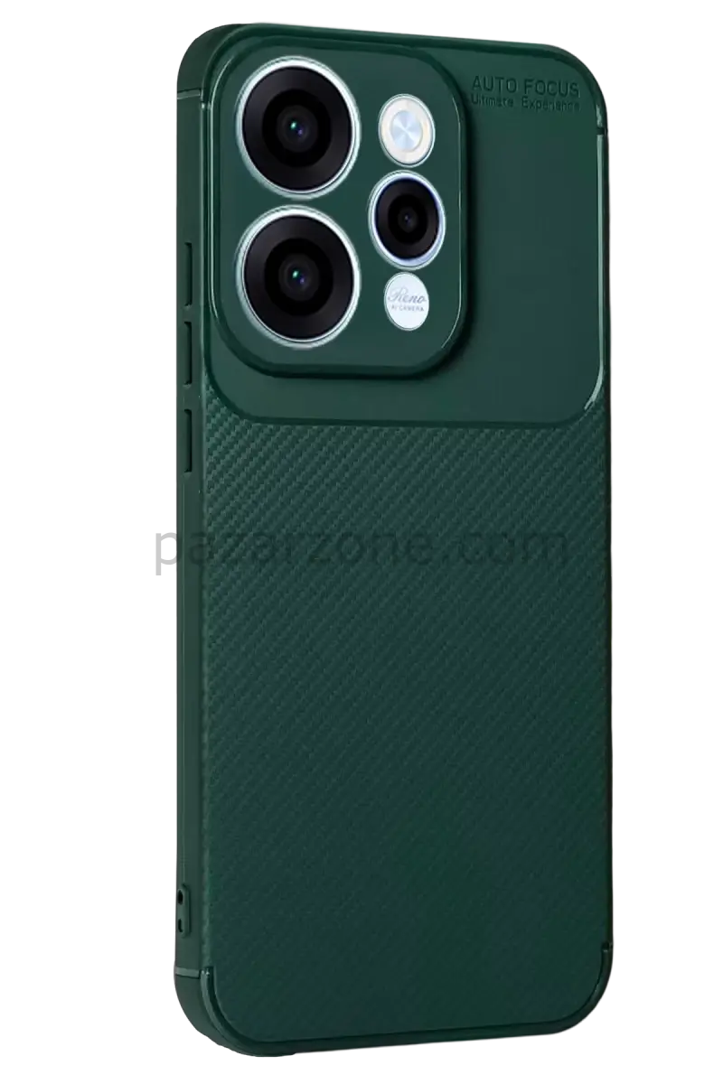 Newface Oppo Reno 15 Auto Focus Karbon Kapak - Koyu Yeşil