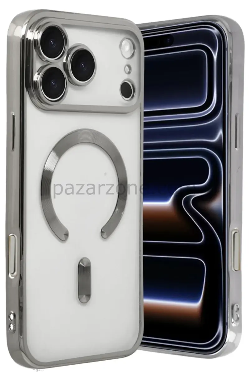 Newface Apple iPhone 17 Pro Kross Magneticsafe Kapak - Gümüş