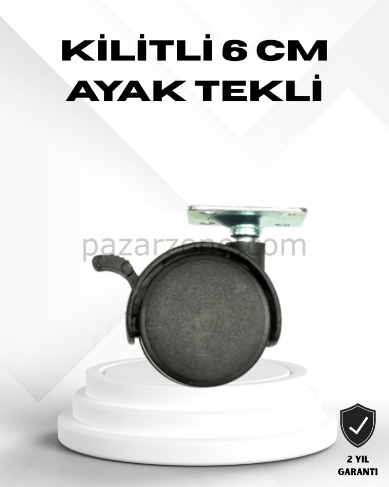 Kilitli 6 cm Masa Ayağı Tekli Döner Tekerlek