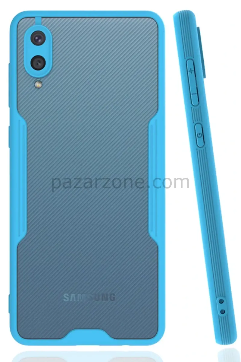 Newface Samsung Galaxy A02 Kılıf Platin Silikon - Mavi