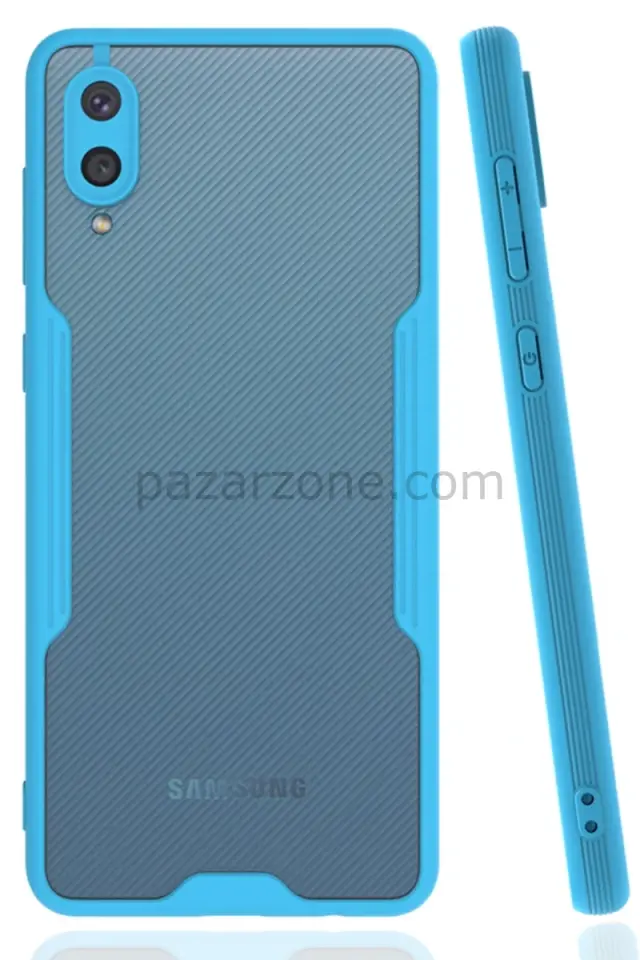 Newface Samsung Galaxy A02 Kılıf Platin Silikon - Mavi